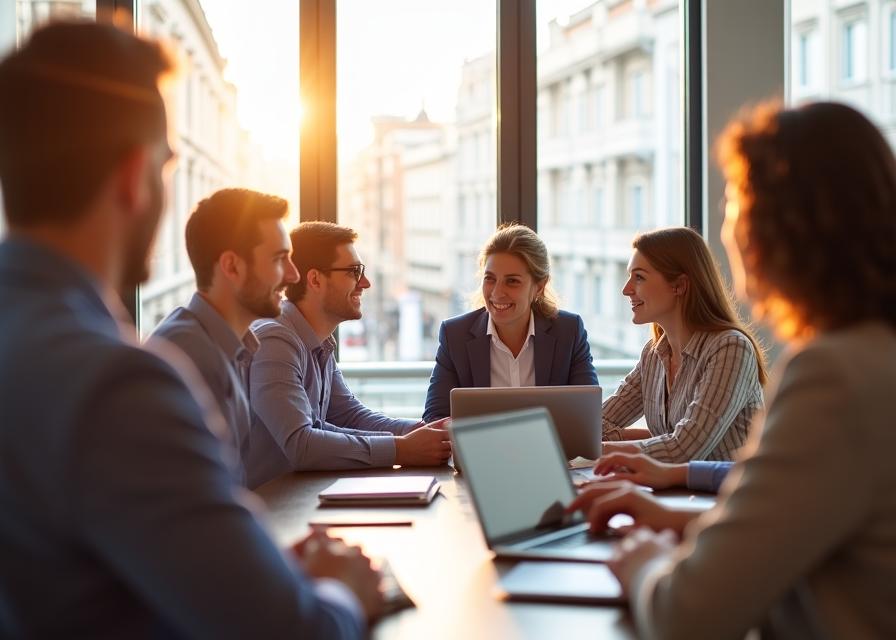 Team HR sorridente in ufficio a Roma